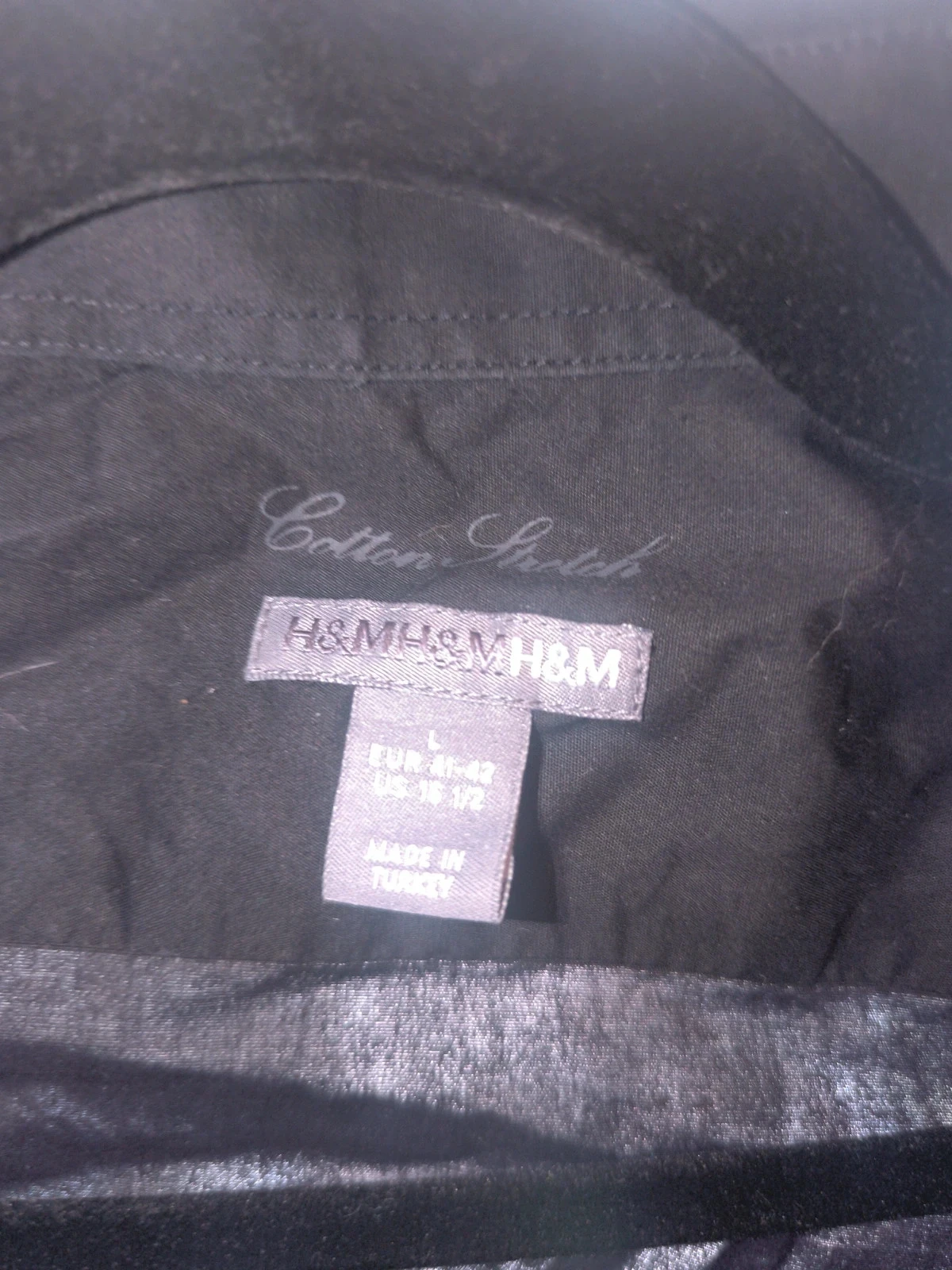 Zwarte H&M katoenen slanke blouse met lange mouwen T40/42 L – photo 3